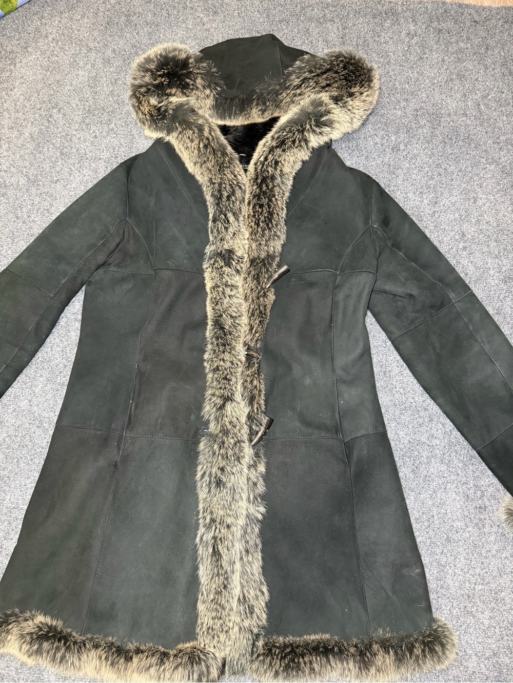Anne Klein New York Genuine Suede & Fur Coat - Size M